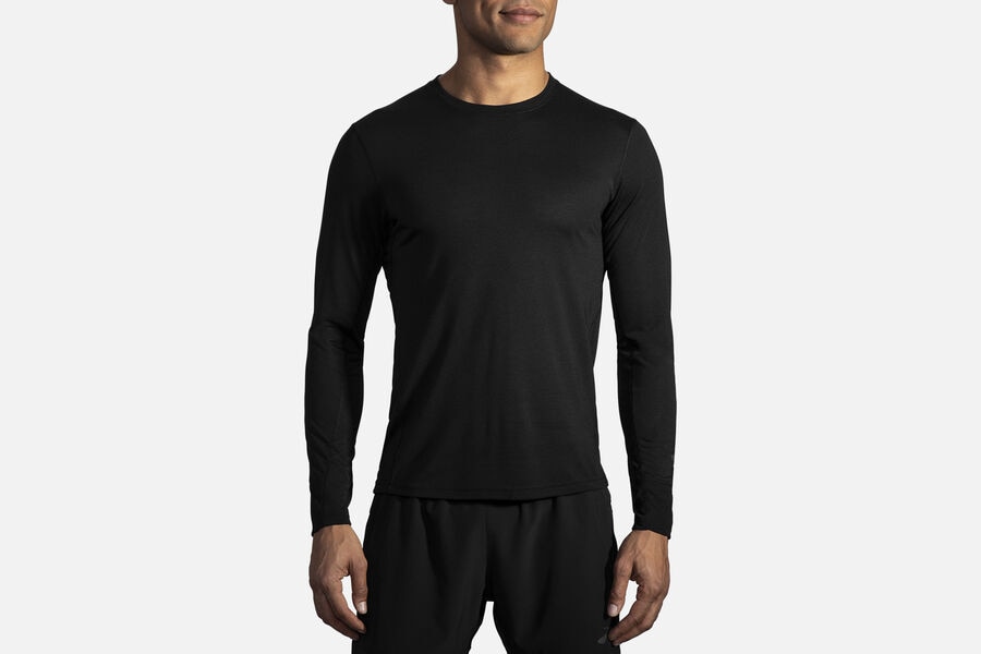 Brooks Men's Distance Long Sleeve Tops Black ( DJRWC2591 )